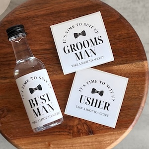 Groomsmen Proposal Label, Custom Groomsman Whiskey Label, Best Man Gift, Usher Gift, Man of Honor Proposal, Custom liquor wedding labels