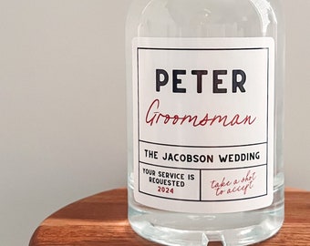 Groomsmen Proposal Label, Custom Groomsman Whiskey Label, Best Man Gift, Usher Gift, Man of Honor Proposal, Custom liquor wedding labels