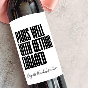 Personalized Engagement Wine Label, Newly Engaged Couple Gift, Wedding Planning, Engagement gift ideas, Engagement Party Gift, Gift for her