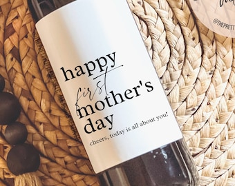 First Mother's Day Gift, Mother's Day Wine Label, Funny Mom Gift, Gift for Mom, Self Care, Cute Mom Gift, Mom Celebration Box, Grandma Gift