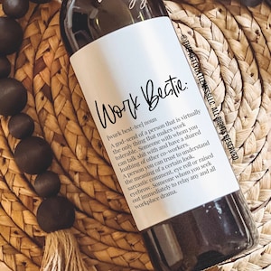 Pairs well with your favorite coworker, coworker gift, funny coworker gift, funny wine label, coworker birthday gift, coworker leaving gift
