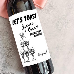 Personalized Engagement Wine Label, Newly Engaged Couple Gift, Wedding Planning, Engagement gift ideas, Engagement Party Gift, Gift for her