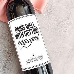 Personalized Engagement Wine Label, Newly Engaged Couple Gift, Wedding Planning, Engagement gift ideas, Engagement Party Gift, Gift for her