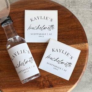Custom Bachelorette Party Mini Liquor Labels, Bachelorette Party Favors, Custom Shooter Label, Bachelorette Gifts, 50ml Tequila Label