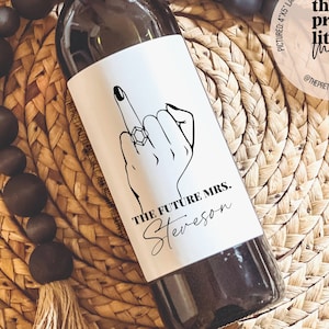 Étiquette de vin de fiançailles, cadeau de fiançailles, se marie bien avec des fiançailles, cadeau de fiançailles pour un couple, cadeau pour elle, carte de fiançailles, cadeau de mariée