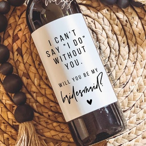 Bridesmaid Proposal Wine Label, Maid of Honor Proposal Box Personalized Gift, Bridesmaid Candle, Bridesmaid Gift, Maid of Honor Gift, Bridal