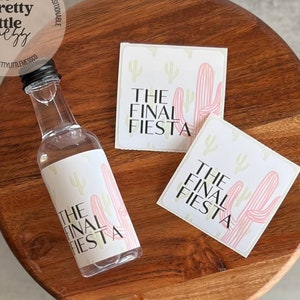 Final Fiesta Bachelorette Party Favors, Custom Bachelorette Logo, Custom Bachelorette Shooter Label, Bachelorette Gifts 50ml Tequila Label