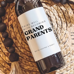 Etiquettes de vin faire-part bébé, cadeau personnalisé faire-part de grossesse, cadeau pour les grands-parents, cadeau pour tante, cadeau pour oncle, faire-part bébé