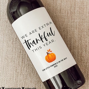 Fall Baby Announcement Wine Labels | Personalized Pregnancy Announcement Gift | Pairs well with being Grandparents | Gift for Aunt, Uncle