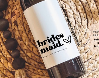 Bridesmaid Proposal Wine Label, Bridesmaid Gift Idea, Bridesmaid Gift Box, Gift for her, Bridesmaid Candle, Bridesmaid Mini Champ