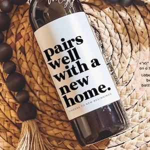 Housewarming Gift, Housewarming Wine Label, Gift for Her, Him, New Homeowner Gift, Realtor Gift to Clients, New Home gift, New Home Gift