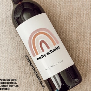 Baby Announcement Wine Labels | Unique Pregnancy Announcement Gift | Grandparents Gift | We're having a baby! | Aunt and Uncle Gift