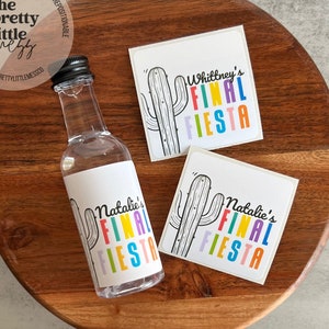 Final Fiesta Bachelorette Party Favors, Custom Bachelorette Logo, Custom Bachelorette Shooter Label, Bachelorette Gifts 50ml Tequila Label
