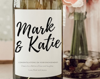 Engagement Wine Labels | Engagement Gift | Newlywed Gift | Personalized Wedding Wine Labels