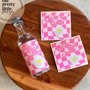 Retro Custom Bachelorette Mini Liquor Labels, Custom Bachelorette Shooter Label, Bachelorette Gifts, 50ml Tequila Label, Bachelorette Party