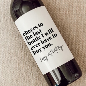 21st Birthday Wine Label, Birthday Gift for her, Birthday Gift for him, Funny Birthday Gift, Birthday Card, Birthday Box, 21 in 21