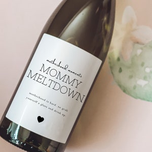 New Mom Gift | Unique Mom Gift | Motherhood Moments Wine Labels | Celebrate Mom Life | New Baby Gift | Mama Gift | Baby Gift