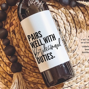 Pairs well with Bridesmaid Duties, Bridesmaid Proposal, Bridesmaid Gift, Bridesmaid Wine Label, Bridesmaid Proposal Box, Bridesmaid Candle