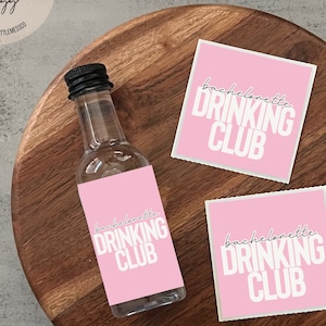 Bachelorette Drinking Club Mini Liquor Labels, Bachelorette Party Favors, Custom Shooter Label, Bachelorette Gifts, 50ml Tequila Label