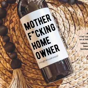Housewarming Gift, Housewarming Wine Label, Gift for Her, Him, New Homeowner Gift, Realtor Gift to Clients, New Home gift, New Home Gift