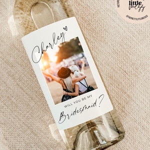 Custom Bridesmaid Photo Wine Label, Maid of Honor Proposal, Bridesmaid Proposal, Bridesmaid Duties, Bridesmaid Gifts, Maid of Honor Gift