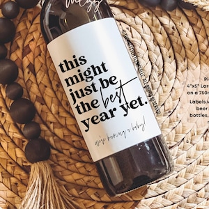 Etiquetas de vinho para anúncio de bebê, presente personalizado para anúncio de gravidez, presente para avós, presente para tia, presente para tio, revelação de bebê