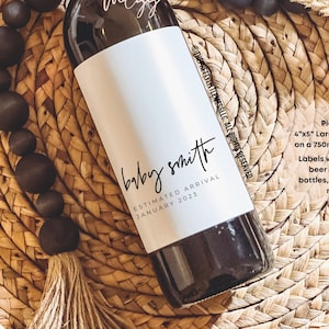 Etiquettes de vin faire-part bébé, cadeau personnalisé faire-part de grossesse, cadeau pour les grands-parents, cadeau pour tante, cadeau pour oncle, faire-part bébé