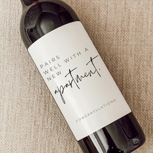 Einweihungsparty Geschenk, neuer Ort, Housewarming Wein Etikett, Geschenk für Sie, Ihn, Geschenk für neue Hausbesitzer, Makler Geschenk für Kunden, neue Wohnung Geschenk
