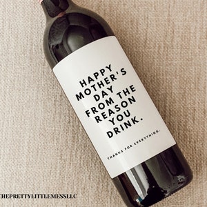 Mother's Day Gift, Mother's Day Wine Label, Funny Mom Gift, Gift for Mom, Self Care, Cute Mom Gift, Mom Celebration Box, Grandma Gift
