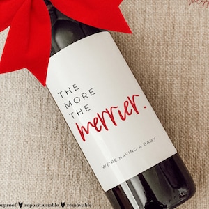 Christmas Pregnancy Announcement, Grandparents Christmas Gift, Christmas Wine Label, Christmas Baby Announcement, Aunt and Uncle Gift