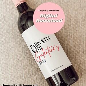 Valentinstag INSTANT DOWNLOAD, Valentinstag Geschenk, Valentinstag Wein Etiketten, Valentinstag Karte, Galentine Geschenk, Geschenk für Sie