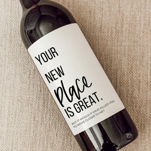 Housewarming Gift | New Place | Housewarming Wine Label | Gift for Her, Him | New Home Owner Gift | Realtor Gift to Clients
