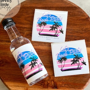 Custom Beach Bachelorette Mini Liquor Labels, Bachelorette Party Favors, Custom Shooter Label, Bachelorette Gifts, 50ml Tequila Label