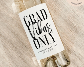 Graduation Gift, Graduation Wine Label, Funny Graduation Gift, Graduation Card, Gift for Her, Gift for Him, Gift for Grad, Class of 2024