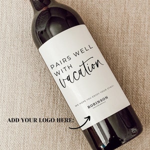 Vacation Rental Gift for Guests, Airbnb, Renter Gift, Vacation Wine Label, Gift for Her, for Him, Home Owner Gift, Realtor Gift to Clients