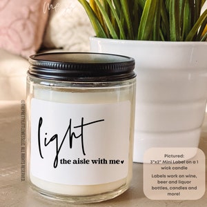 Light the aisle with me, Bridesmaid Candle, Bridesmaid Proposal, Bridesmaid Gift, Bridesmaid Proposal Box, Mini champs label, Gift for Her