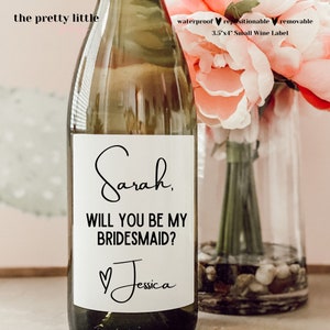 Will you be my Bridesmaid | Bridesmaid Proposal | Maid of Honor Proposal | Personalized Wedding Wine Labels | Bridesmaid Gift