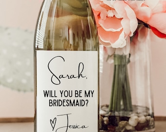 Will you be my Bridesmaid | Bridesmaid Proposal | Maid of Honor Proposal | Personalized Wedding Wine Labels | Bridesmaid Gift