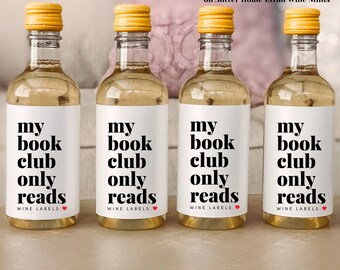 Book Club Wine Label, Book Club Gift, Funny Wine Label, Book Club Sticker, My Book Club only reads wine labels