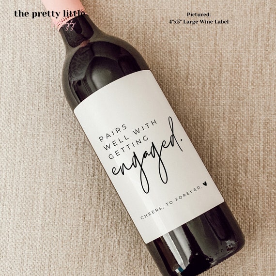 Engagement Wine Label Engagement Gift Pairs Well With - Etsy