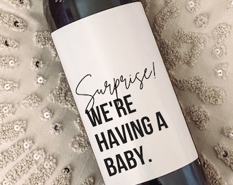 Baby Announcement Wine Labels | Personalized Pregnancy Announcement Gift | Pairs well with being Grandparents | Gift for Aunt, Uncle