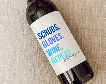 Pairs well with Nursing Wine Label, Nurse Appreciation Gift, Nursing Gift Wine Label, Nurse Gift Box, Nurse Card, Delivery Nurse Gift