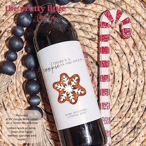 Etiquette de vin de Noël, Faire-part de grossesse pour Noël, Plus on est joyeux, Fête de Noël, Cadeau des fêtes, Idées cadeau Noël pour grands-parents