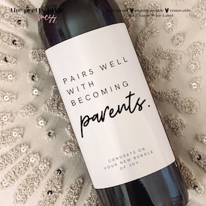 Cadeau nouveau parent, Cadeau nouveau-né, Étiquette de vin bébé, Nouvelle maman, Cadeau nouveau parent, Carte nouveau-né, Panier cadeau nouveau-né, Trousse de soins pour nouveau parent