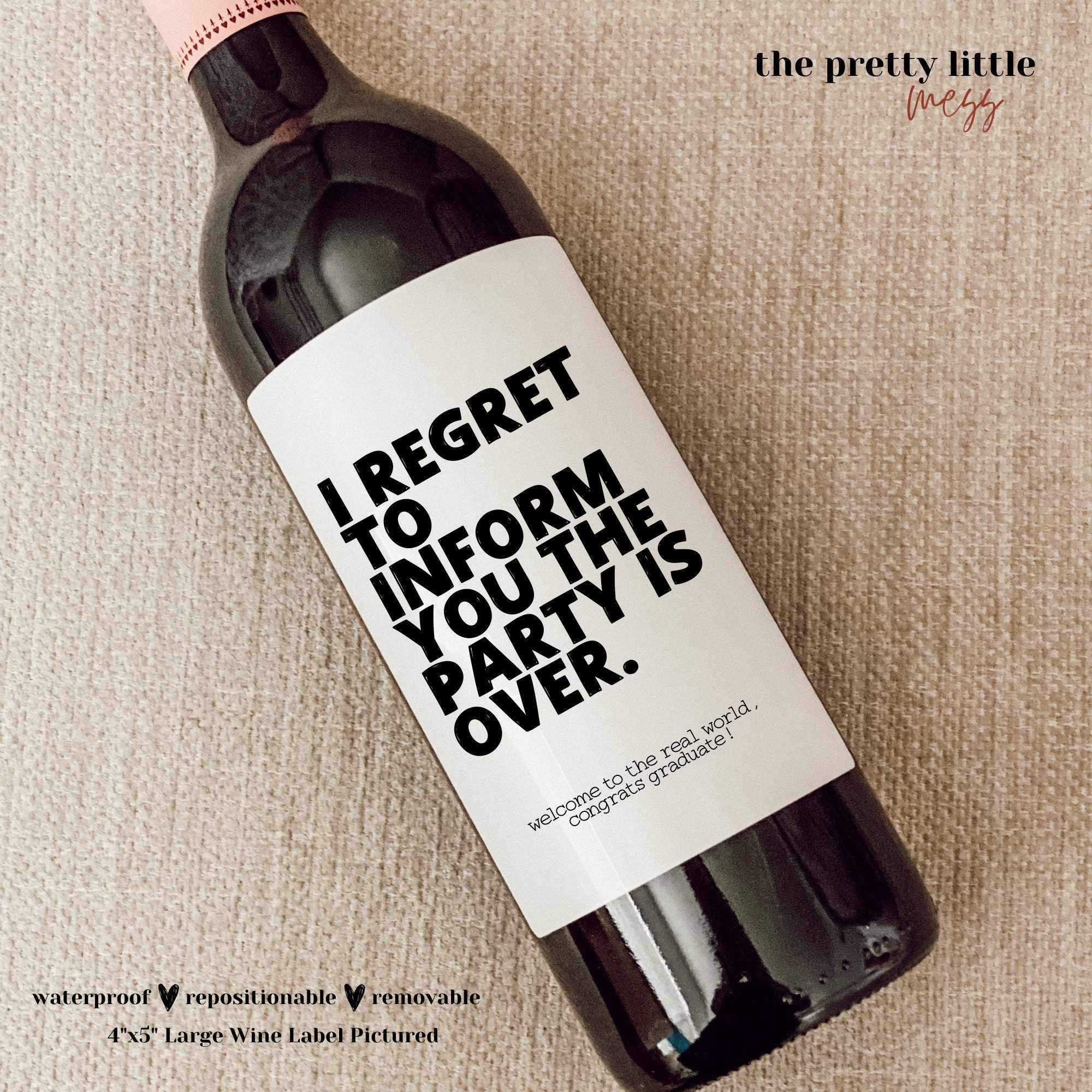 Labels Paper Graduation Gift Wine Bottle Label Graduation Card Pairs