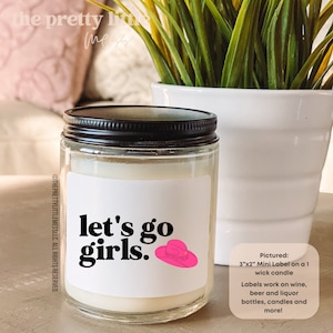 Vela "Vamos chicas", etiquetas de vino Mini Champ, vela de dama de honor, propuesta de dama de honor, regalo de dama de honor, caja de regalo de dama de honor, regalo para ella