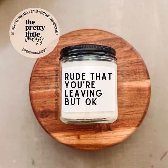 Rude that you're leaving, New chapter, Fresh Start, Wine Label, Gift for her, Gift for him, retirement gift, gift for co-worker New Job Gift