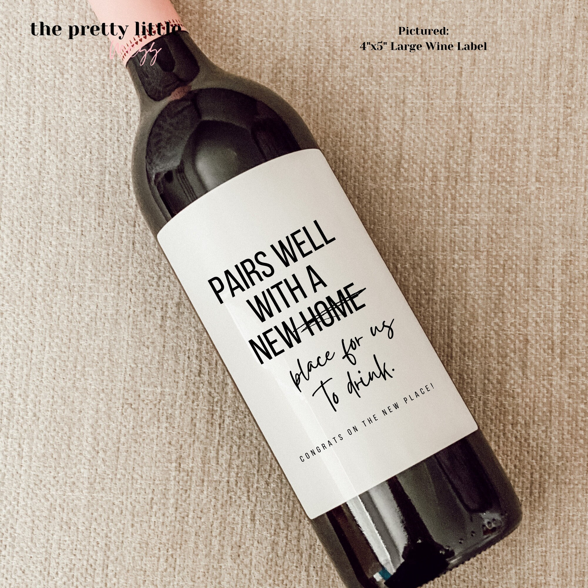 Housewarming Gift | New Place | Housewarming Wine Label | Gift for Her, Him | New Home Owner Gift | Realtor Gift to Clients