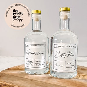 Etichetta per proposta di matrimonio per lo sposo, etichetta personalizzata per whisky per lo sposo, regalo per il testimone di nozze, regalo per l'usciere, proposta di matrimonio per l'uomo d'onore, etichette personalizzate per liquori da matrimonio