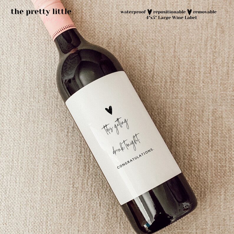 | Birthday Wine Label 60th | Congratulations Wine Label 40th Totes getting drunk tonight 30th 50th 21st